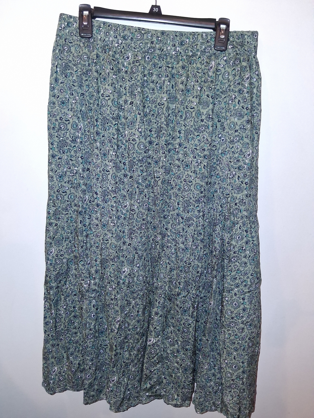 NWT The Loft Bohemian Cottagecore Green Floral Tiered Maxi Skirt Sz L - Picture 5 of 8